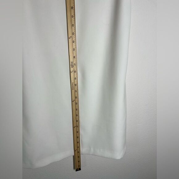 Zara White Minimalist Sleeveless Dress Size S Button-Details Shift - Picture 4 of 10